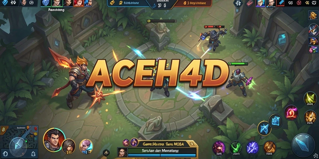 Tampilan gameplay mengasyikkan dalam pertarungan MOBA.