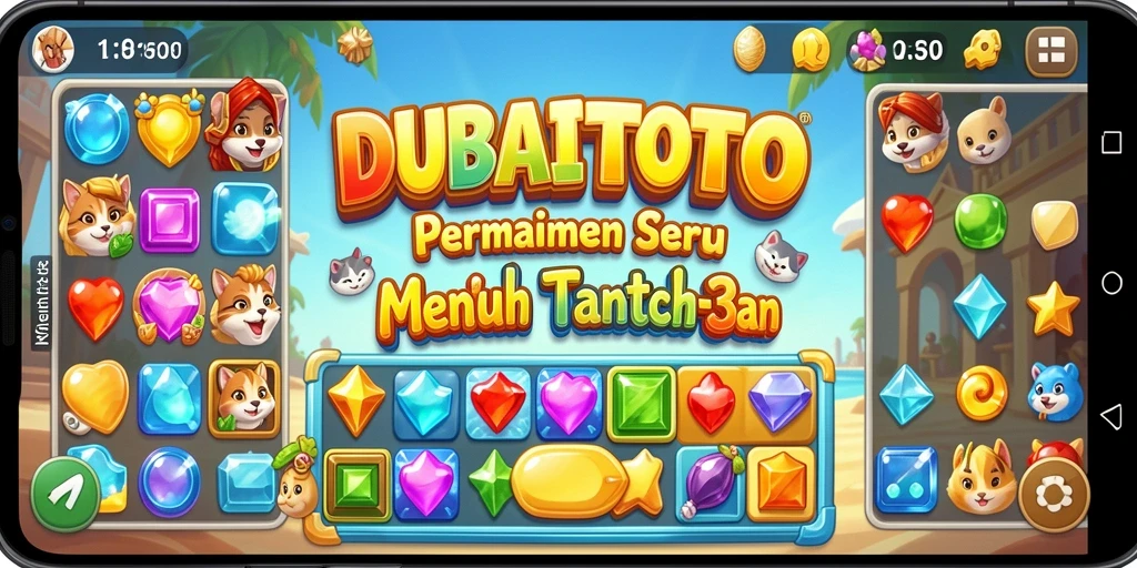 Tampilan menarik gameplay DUBAITOTO dengan tantangan Match-3.