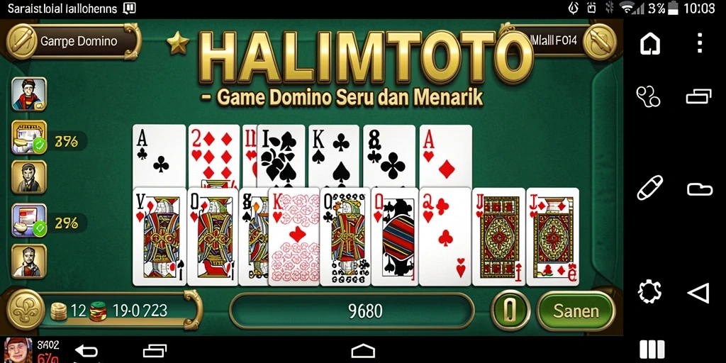 Tampilan menarik dari gameplay Domino HALIMTOTO yang seru.