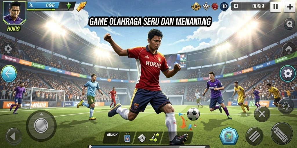 Screenshot HOKI9 menampilkan gameplay seru dalam pertandingan olahraga.