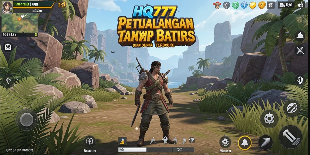 Tangkapan layar menampilkan petualangan seru dalam dunia terbuka HQ777.