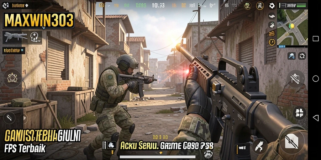Screenshot gameplay MAXWIN303 menampilkan aksi tembak-menembak yang mendebarkan.