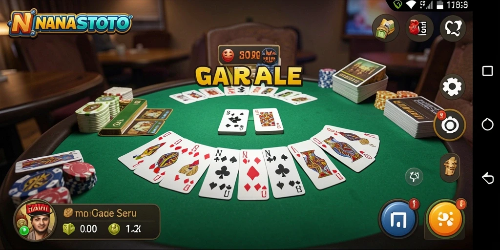 Tampilan gameplay seru dari game Gaple NANASTOTO.