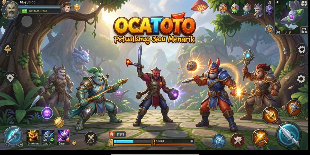 Screenshot gameplay OCATOTO yang menunjukkan pertarungan seru dan mendebarkan.