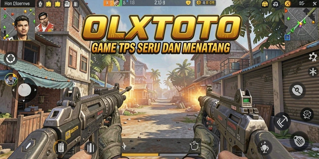Tangkapan layar utama OLXTOTO menampilkan aksi pertempuran intens di medan perang.