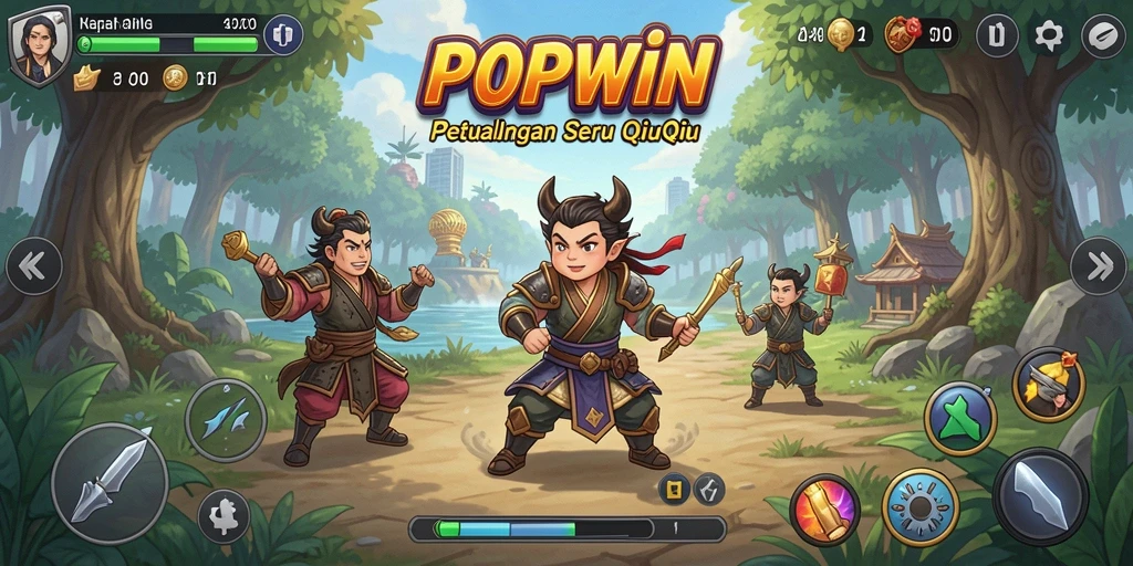 Tampilan menarik dari gameplay seru QiuQiu di POPWIN.