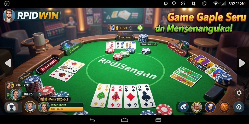 Tampilan gameplay seru dalam RPIDWIN saat bermain Gaple.