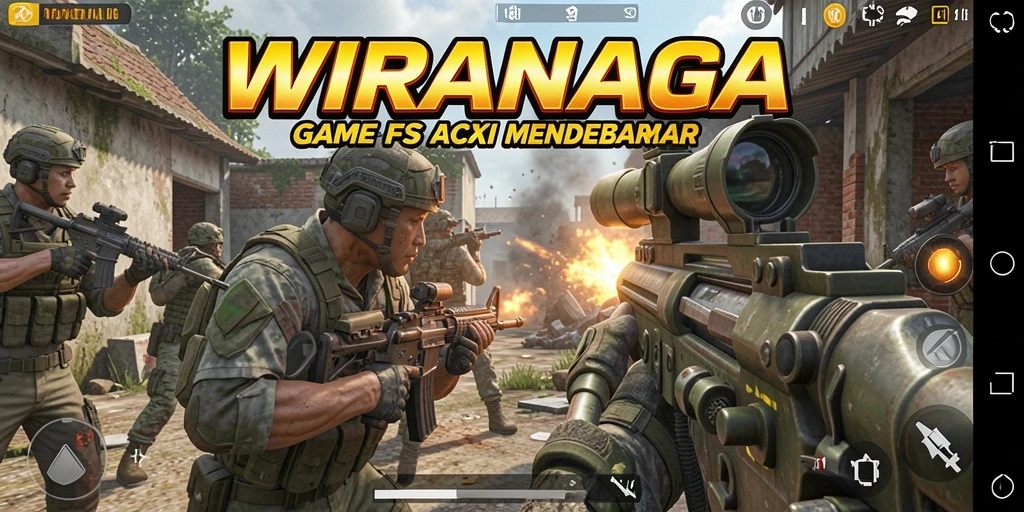 Tangkapan layar WIRANAGA menampilkan aksi seru dalam gameplay FPS.