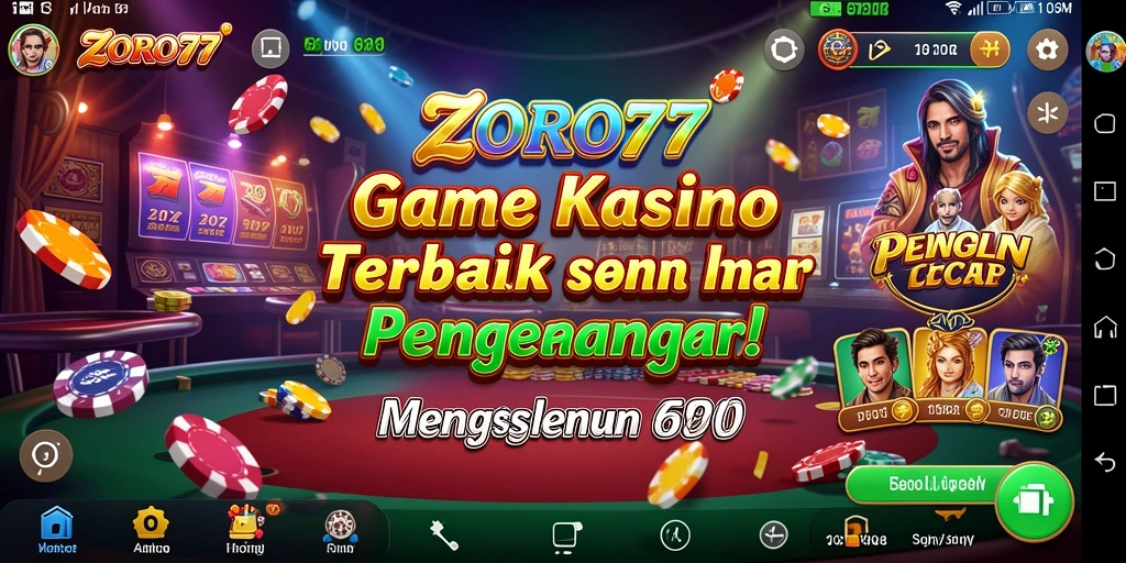 Tampilan gameplay seru dari ZORO77 yang menampilkan suasana Kasino.
